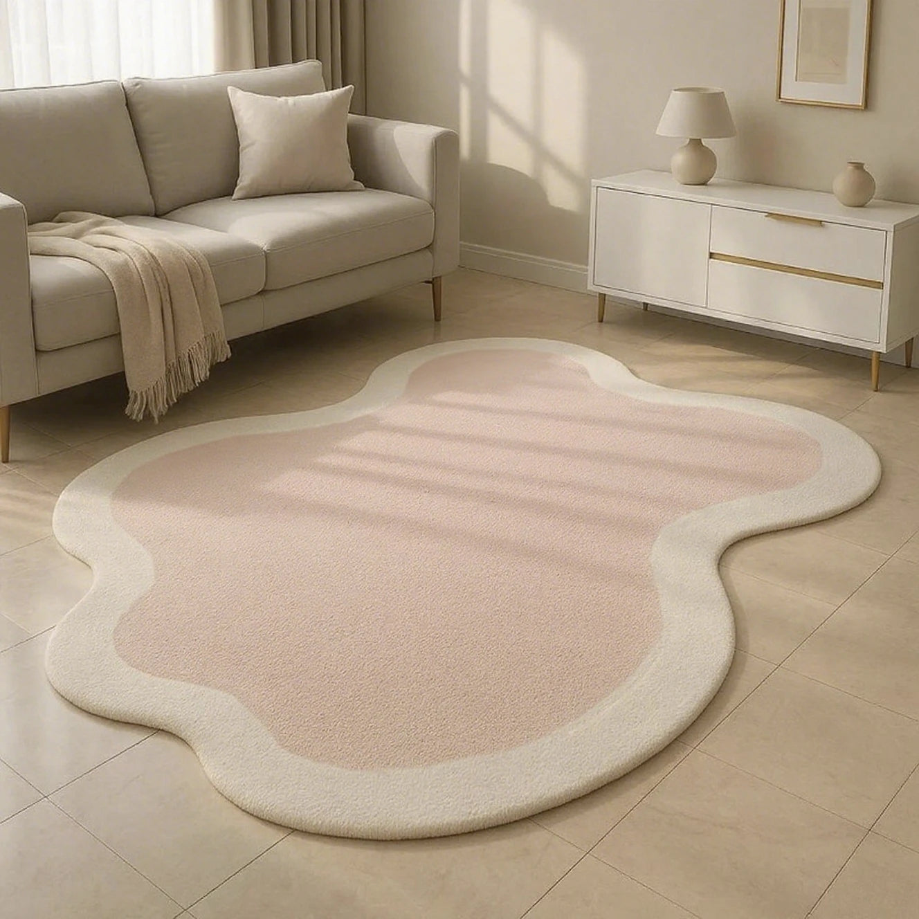 Nordic-Style Plush Area Rug – Soft, Thick, and Washable for Bedroom & Living Room