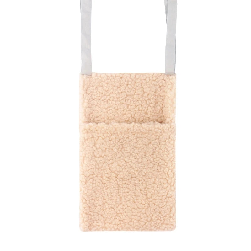 Plush Baby Crib Hanging Storage Organizer with Double Pockets