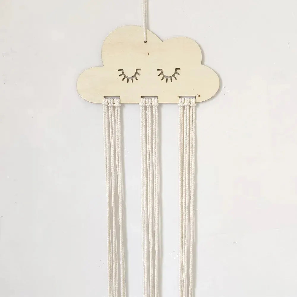 Nordic Style Cloud-Shaped Hair Accessories Organizer – Kids’ Room Storage for Hairpins, Headbands & Bows