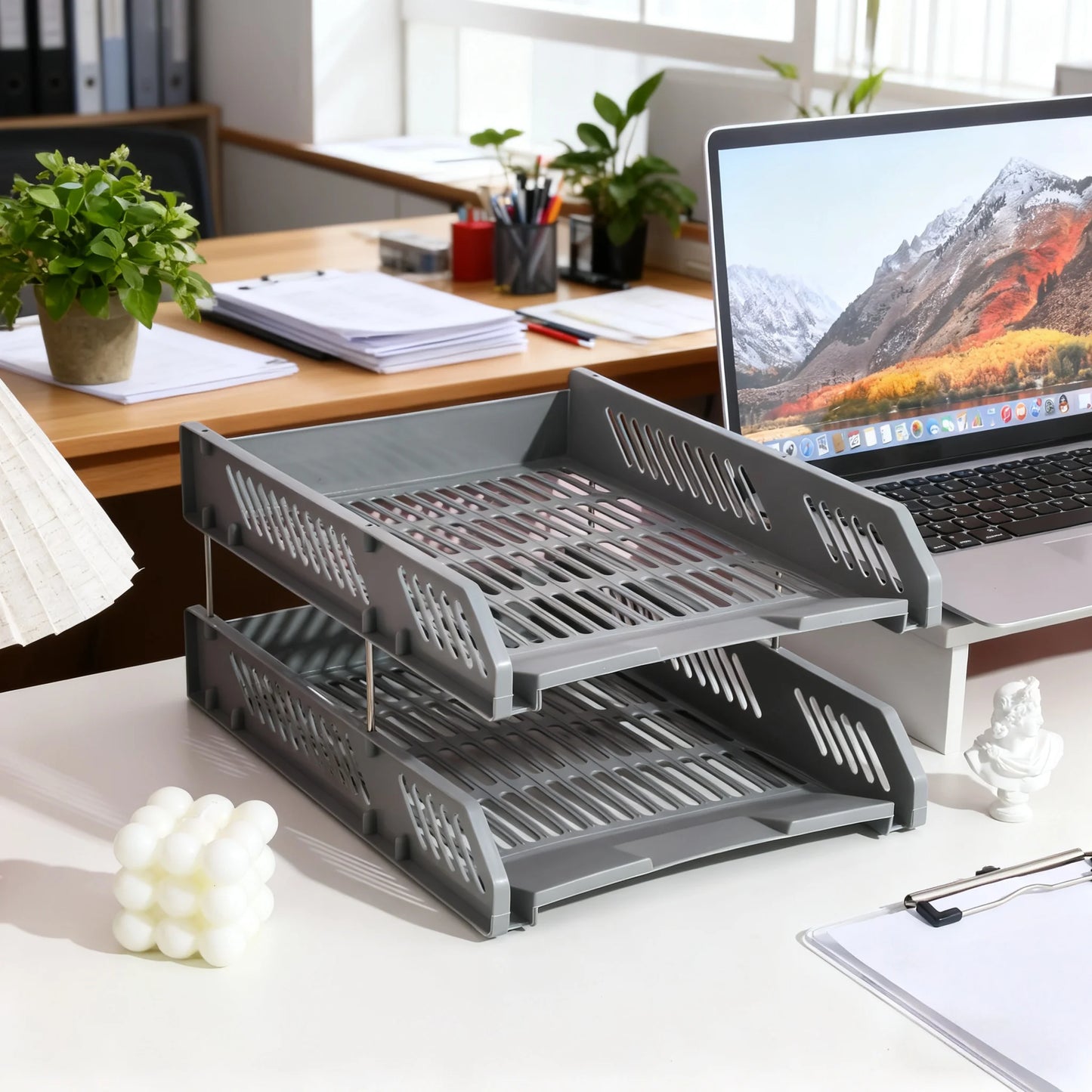 Multi-Layer Desktop File & Book Organizer – Kids’ Room Storage for School Supplie