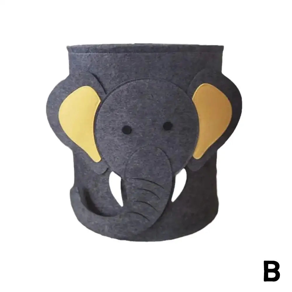 Large Felt Animal Storage Bin – Portable Foldable Organizer for Kids’ Toys & Clothes