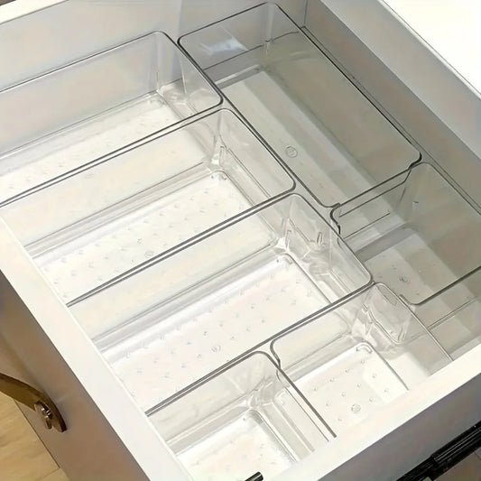 7-Piece Clear Drawer Organizer Set – Kids’ Room Storage for Stationery & Small Items