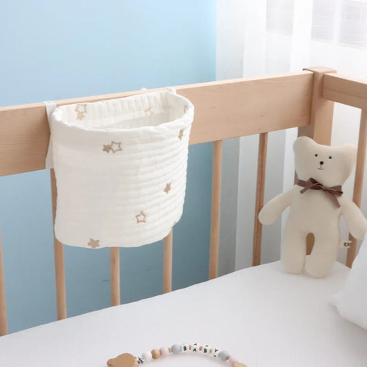Baby Crib Hanging Organizer Bag – Bedside Storage for Diapers, Toys & Essentials