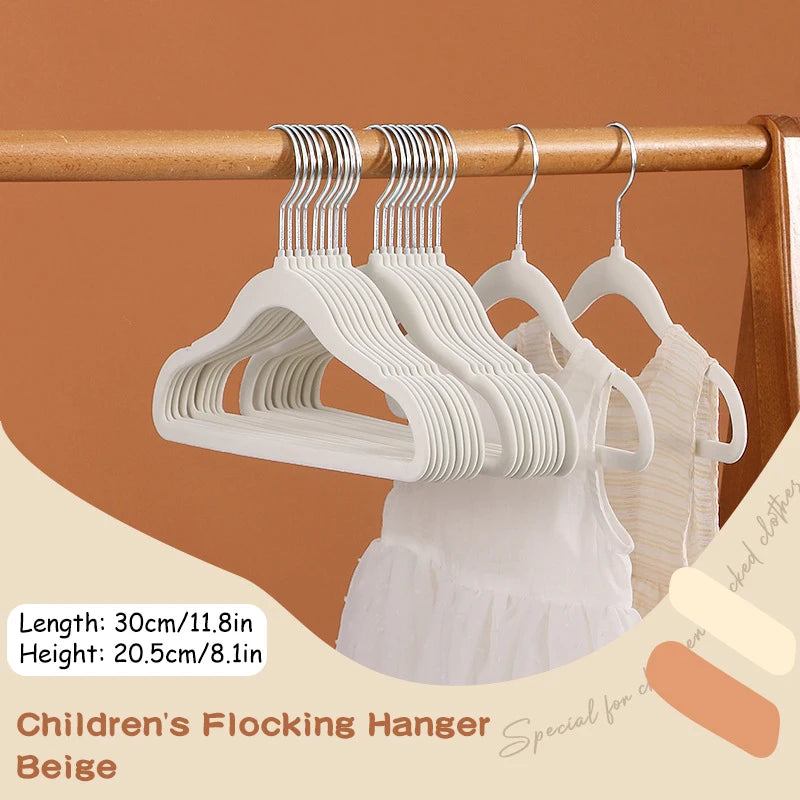 Non-Slip Velvet Kids Hangers – Space-Saving Closet Organizer (10/20 pcs)