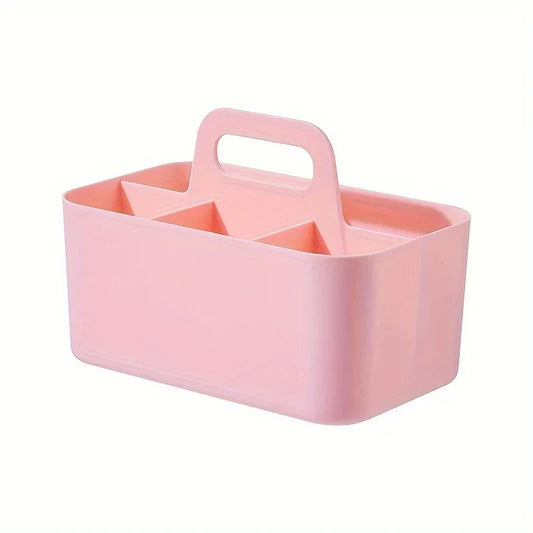 5-Compartment Plastic Storage Basket – Kids’ Room Organizer for Pens, Pencils & Art Supplies