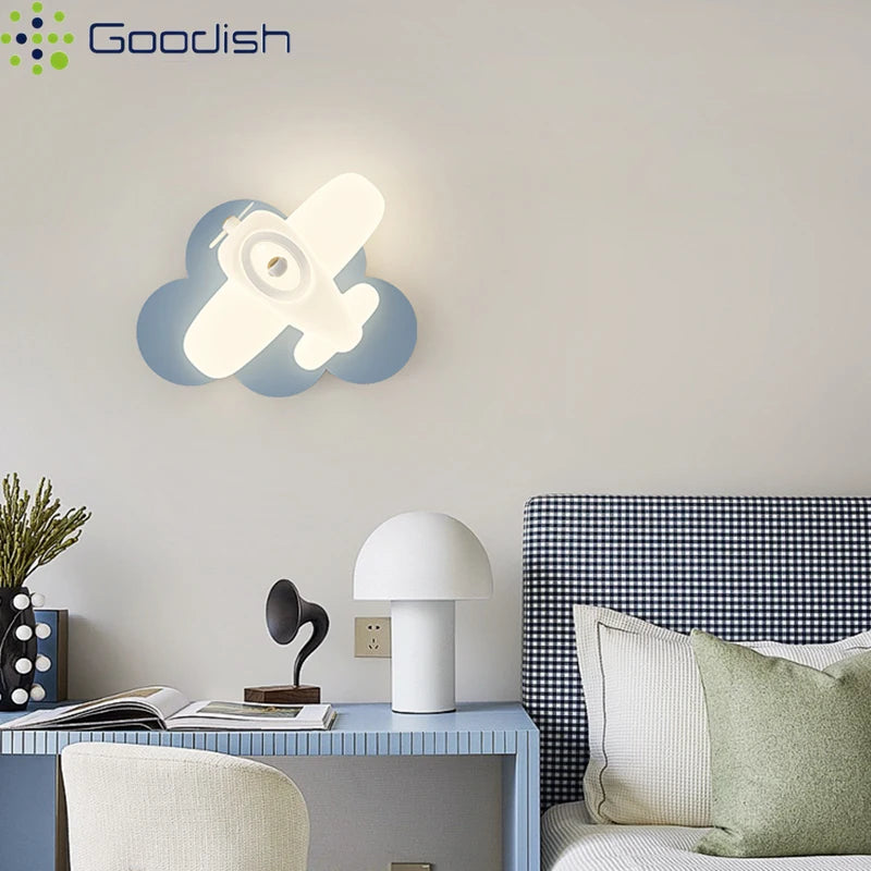 Airplane LED Wall Lamp – Modern & Cute Night Light for Children’s Bedroom