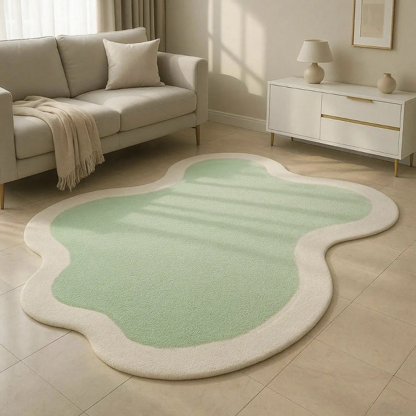 Nordic-Style Plush Area Rug – Soft, Thick, and Washable for Bedroom & Living Room