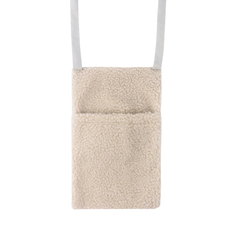 Plush Baby Crib Hanging Storage Organizer with Double Pockets