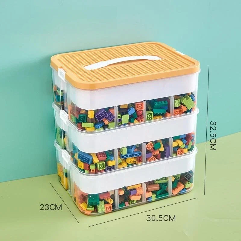 Plastic Storage Box for Kids’ Building Blocks – Organizer for LEGO, Puzzles & Small Toys