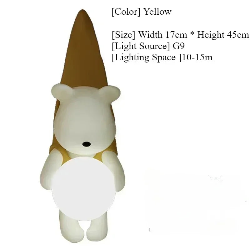 Little Bear Cream LED Wall Lamp – Kids’ Bedroom Bedside Night Light