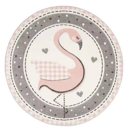 VIKAMA Cartoon Animal Round Rug – Soft, Cozy & Anti-Slip Carpet for Kids’ Rooms