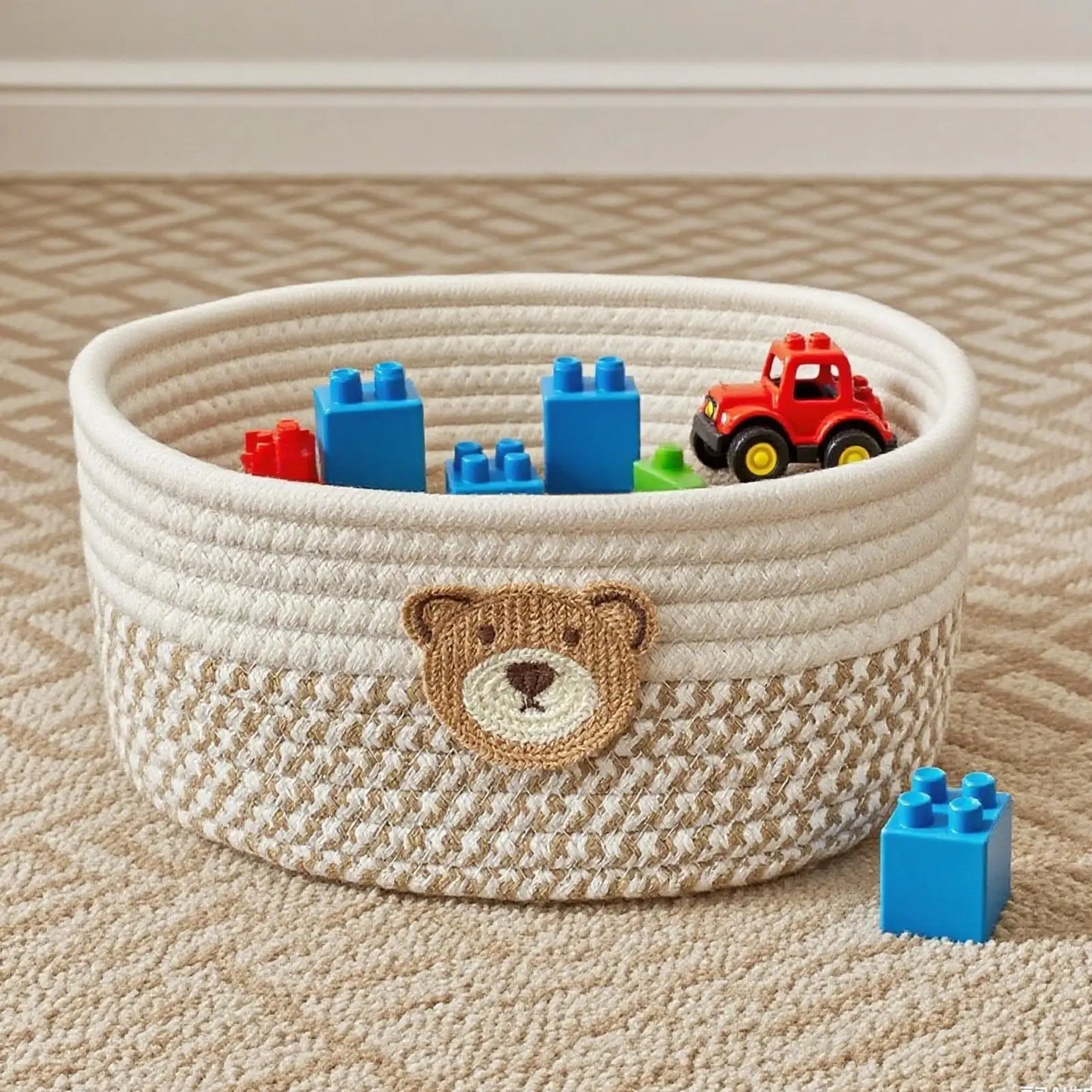 Rope Woven Toy & Storage Basket – Organizer for Kids’ Toys, Clothes & Nursery Essentials