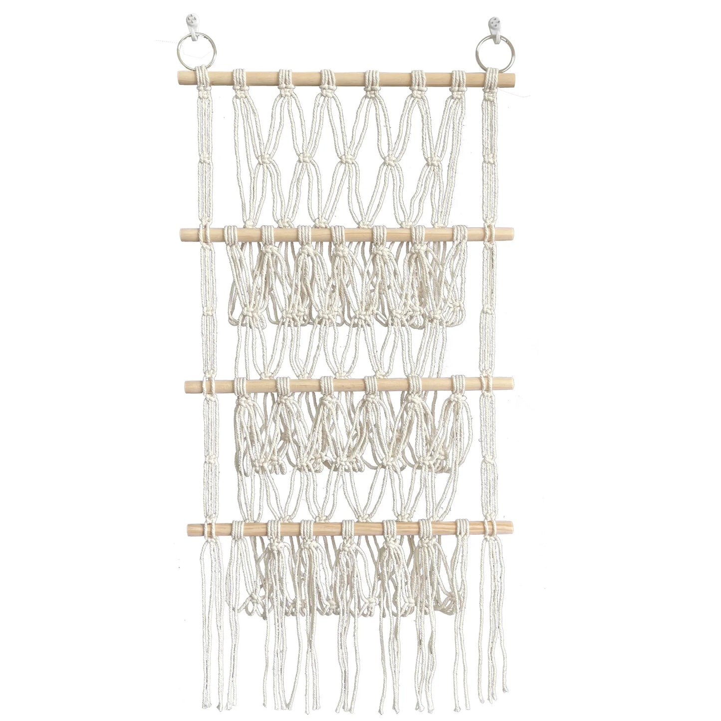 Handmade Cotton Rope Wall Hanging Toy Hammock – Organizer for Kids’ Stuffed Animals & Nursery Toys