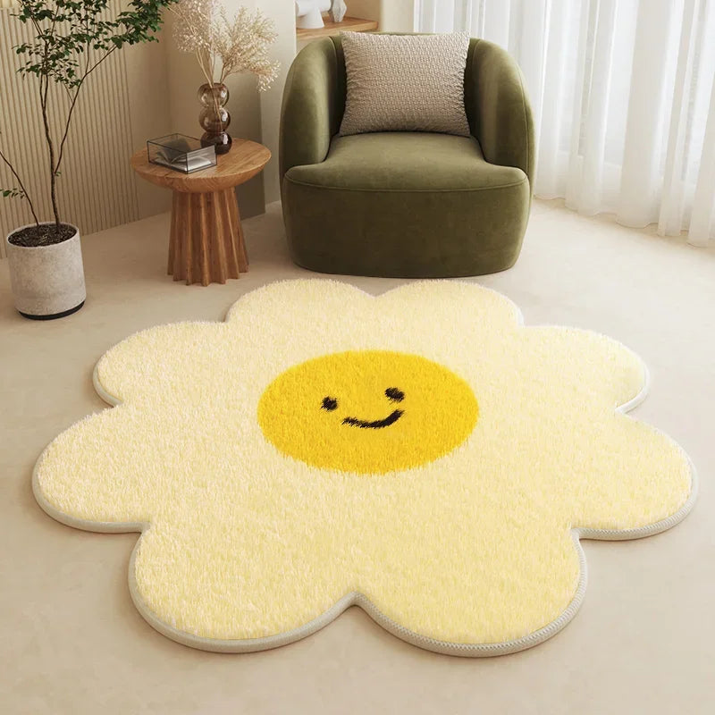 VIKAMA Soft Decorative Flower Rug – Cozy Carpet for Kids’ Bedroom, Coffee Table, and Living Room