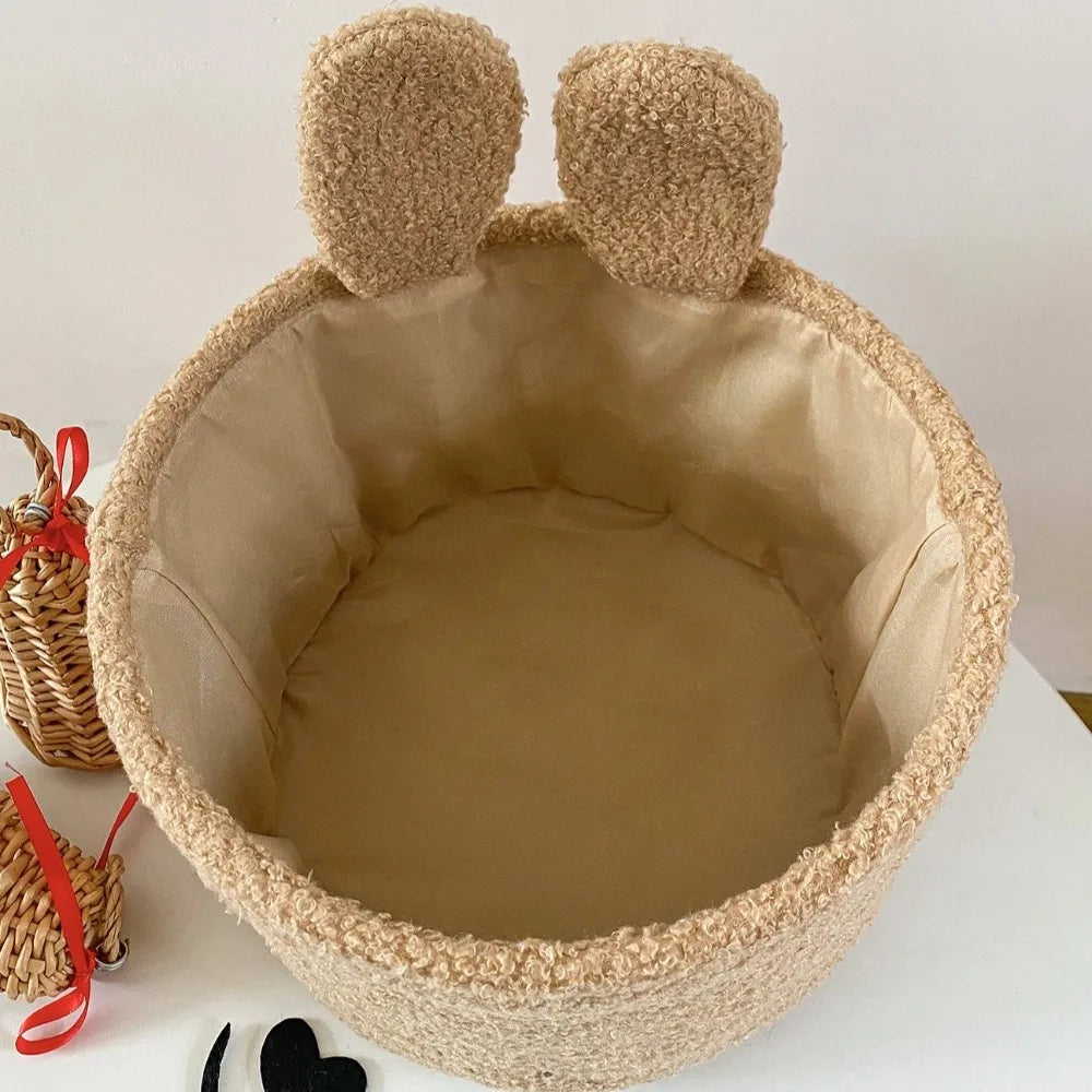 Plush Rabbit Ears Organizer Basket – Soft Storage for Toys, Accessories, and Daily Essentials