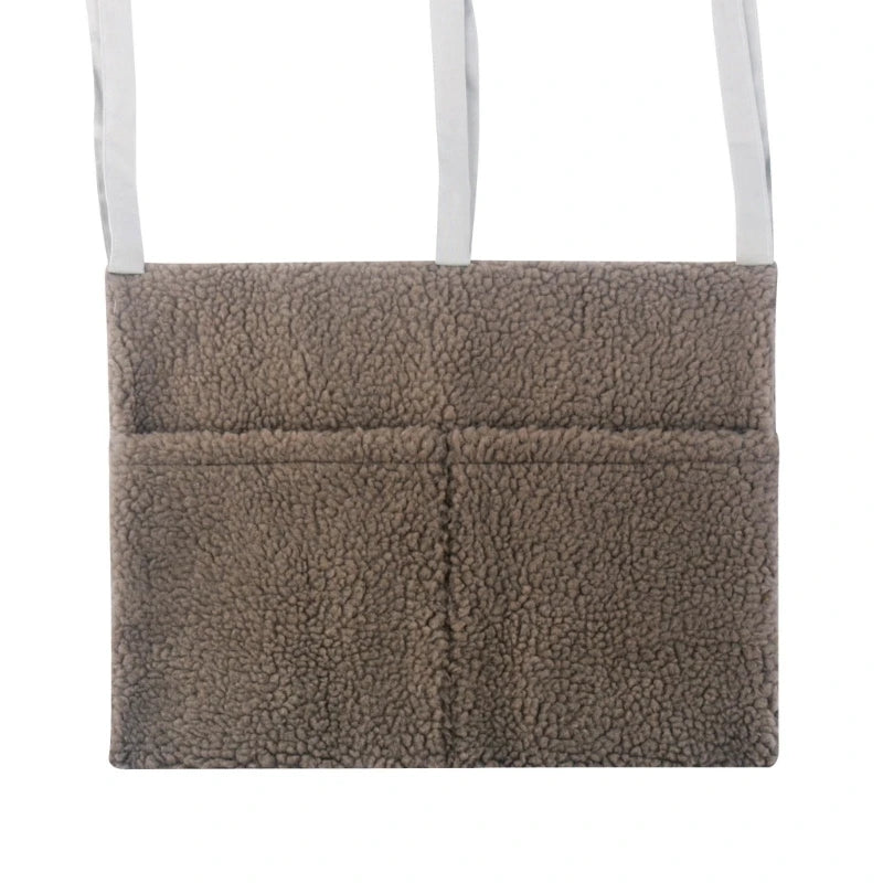 Plush Baby Crib Hanging Storage Organizer with Double Pockets