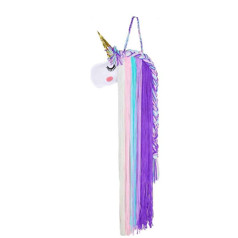 Unicorn Wall-Mounted Hair Accessories Organizer – Kids’ Room Storage for Hair Clips & Hairbands
