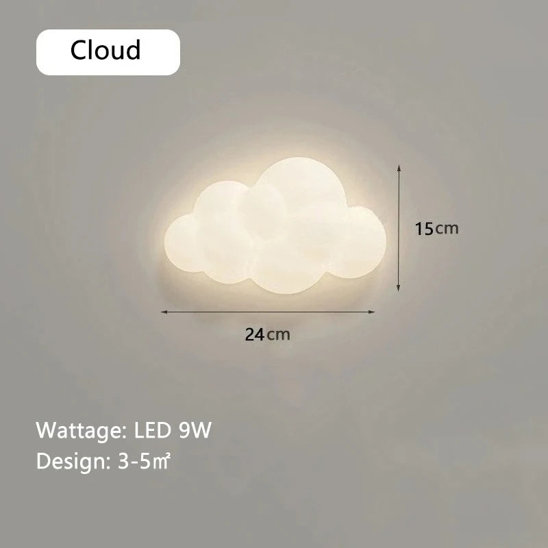 Kids’ Cloud, Star & Flower LED Wall Lamp – Eye-Friendly Bedside Light for Bedroom