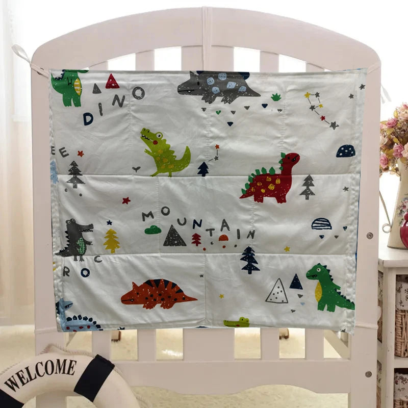 Baby Crib Hanging Organizer with Cartoon Design – Nursery Storage for Diapers, Toys & Bedding