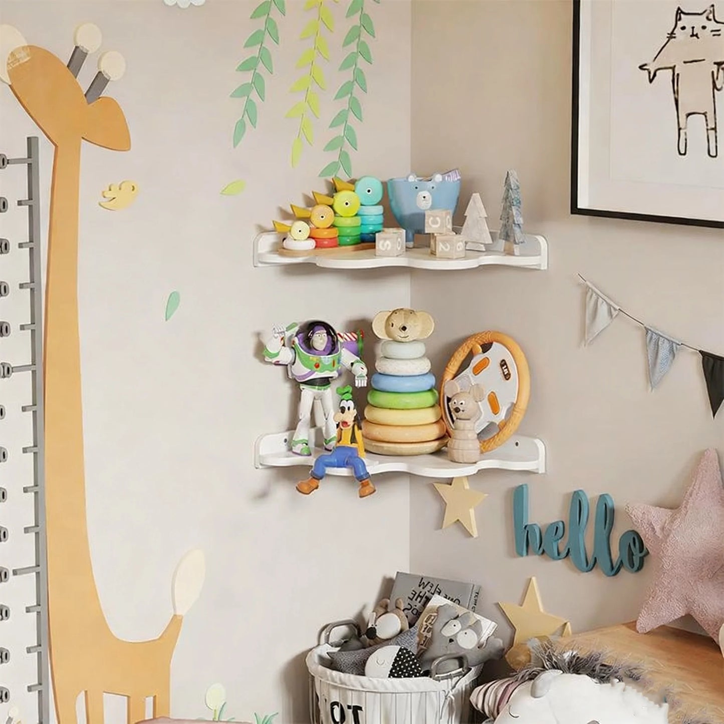 Cute Cloud-Shaped Floating Wall Shelf – Fun & Functional Storage for Kids’ Room