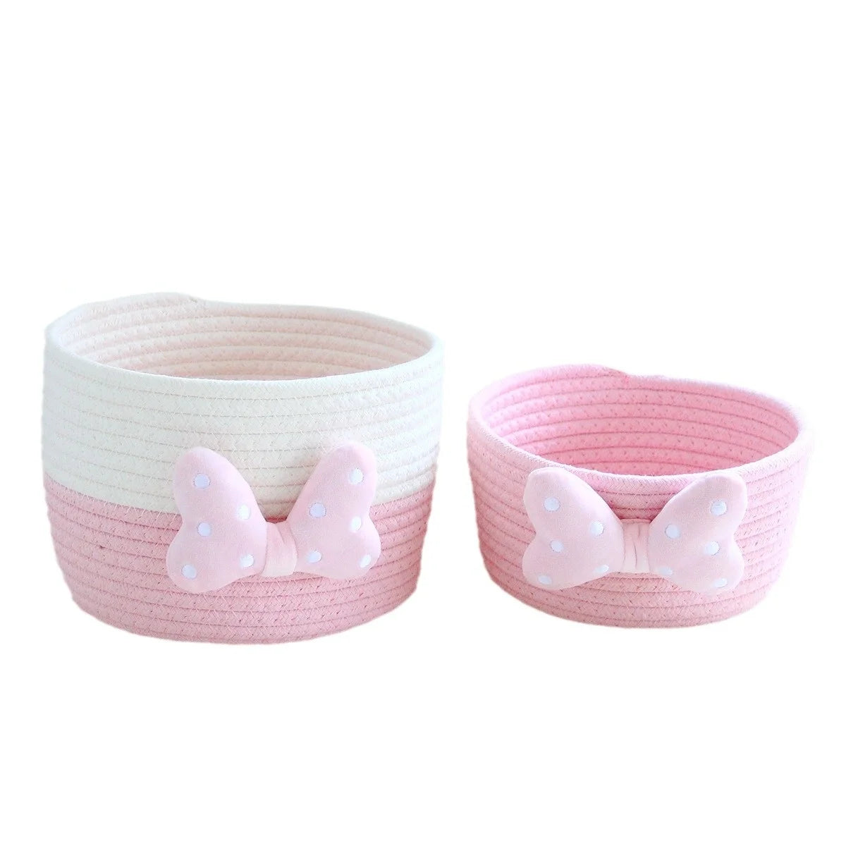 Woven Cotton Rope Storage Bin – Fun Cartoon Design for Kids’ Room, Toys, and Daily Essentials