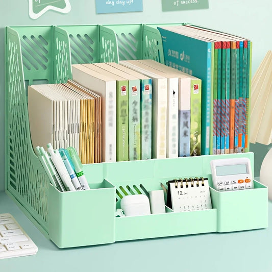 4-Compartment Desktop File Organizer – Kids’ Room Storage for Books & School Papers