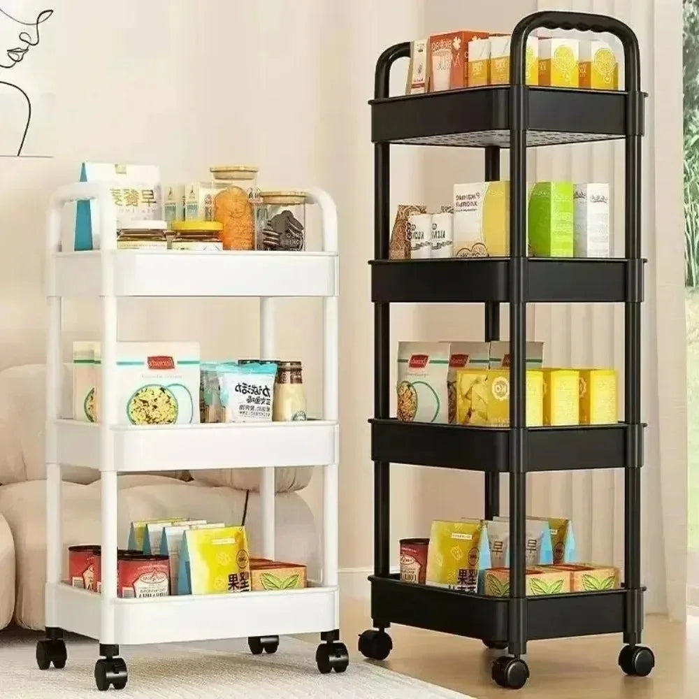 Kids Multi-Layer Storage Trolley with Wheels for Books & Toys