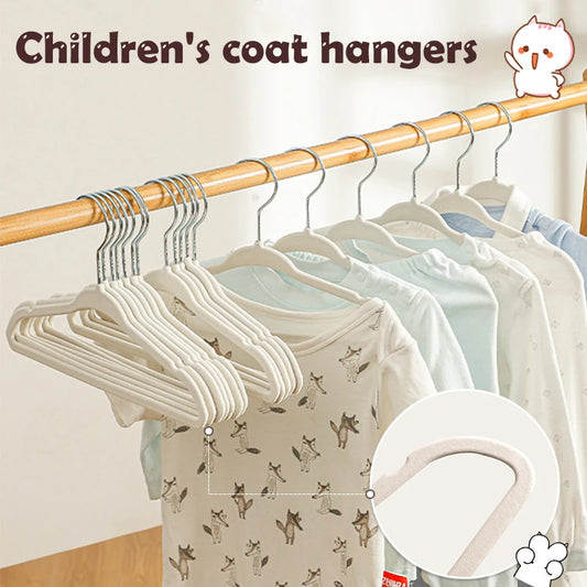 Velvet Non-Slip Baby Clothes Hangers – Perfect for Kids’ Rooms